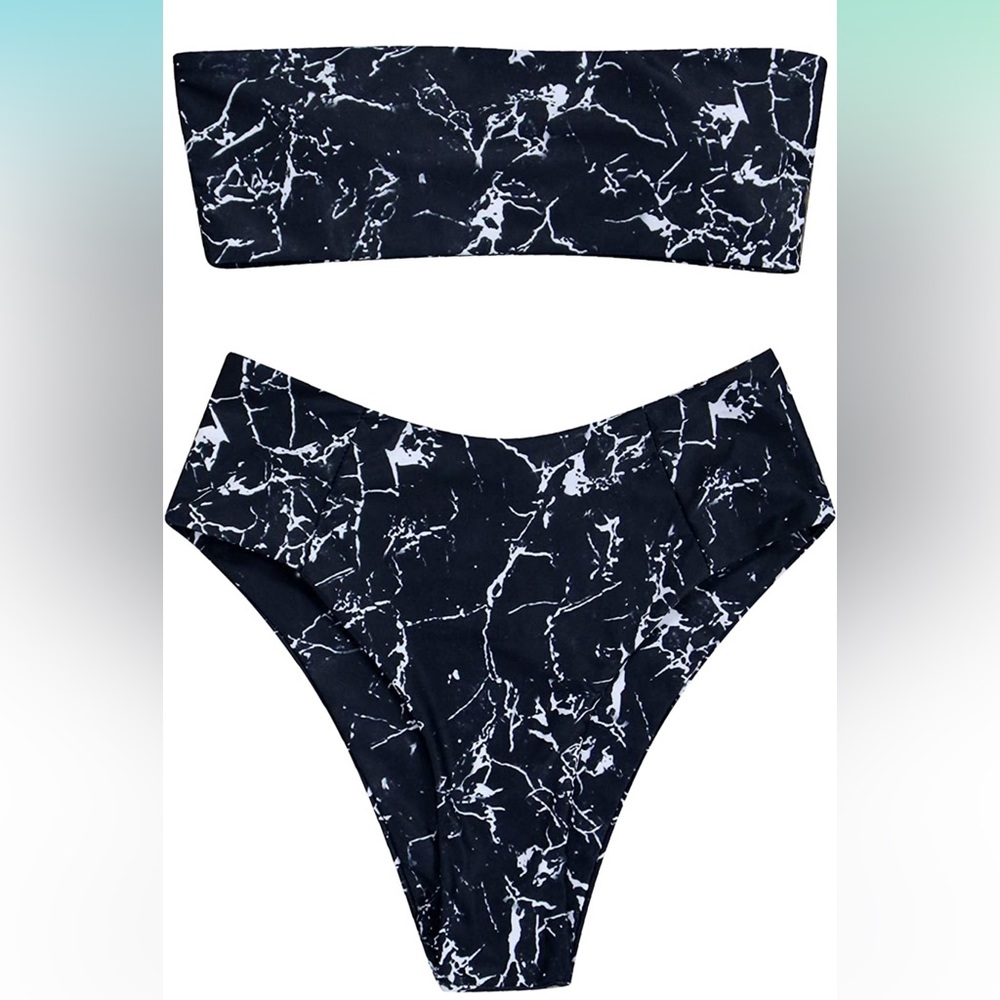 Black Marble Bikini Set